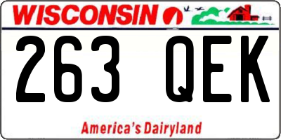 WI license plate 263QEK