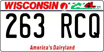 WI license plate 263RCQ