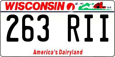 WI license plate 263RII