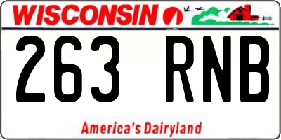 WI license plate 263RNB