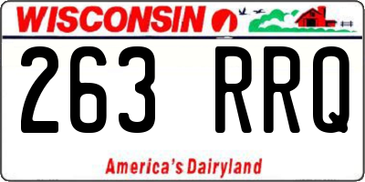 WI license plate 263RRQ