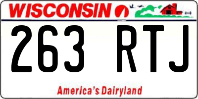 WI license plate 263RTJ