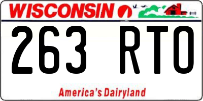 WI license plate 263RTO