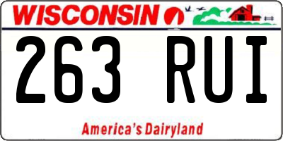 WI license plate 263RUI