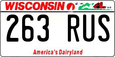 WI license plate 263RUS