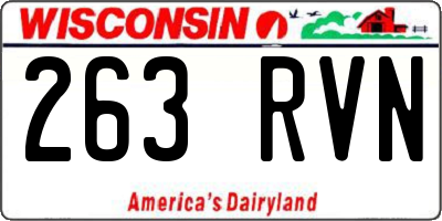 WI license plate 263RVN
