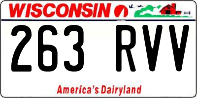 WI license plate 263RVV
