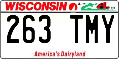 WI license plate 263TMY