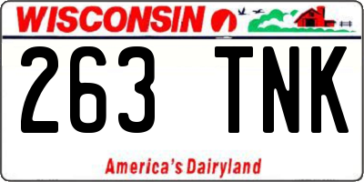 WI license plate 263TNK
