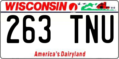 WI license plate 263TNU