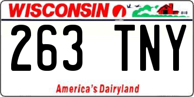 WI license plate 263TNY