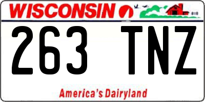 WI license plate 263TNZ