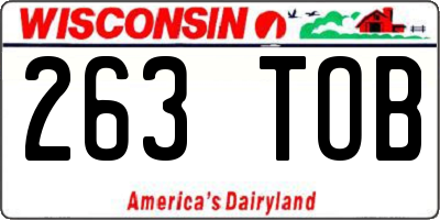 WI license plate 263TOB