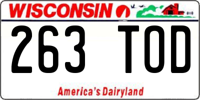 WI license plate 263TOD