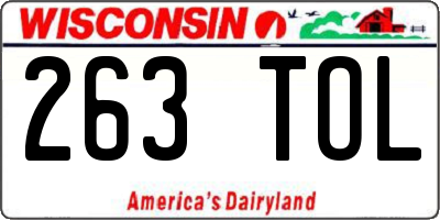 WI license plate 263TOL