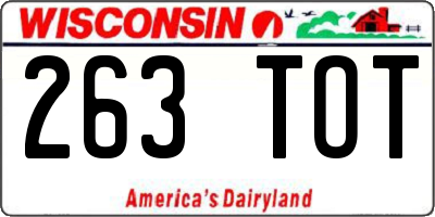 WI license plate 263TOT