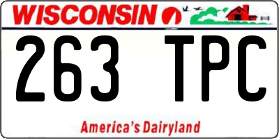 WI license plate 263TPC
