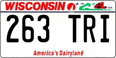 WI license plate 263TRI