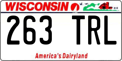 WI license plate 263TRL