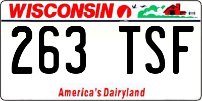 WI license plate 263TSF
