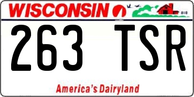 WI license plate 263TSR