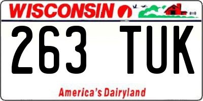 WI license plate 263TUK
