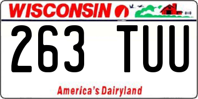 WI license plate 263TUU