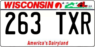 WI license plate 263TXR