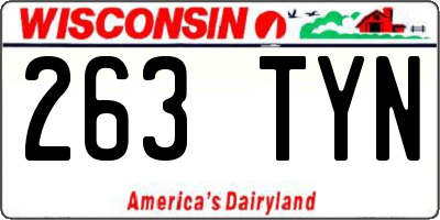 WI license plate 263TYN