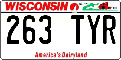 WI license plate 263TYR