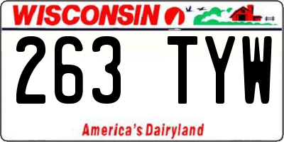 WI license plate 263TYW
