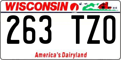 WI license plate 263TZO