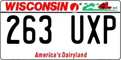 WI license plate 263UXP