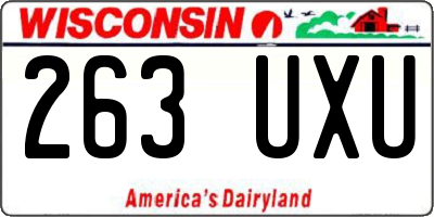 WI license plate 263UXU