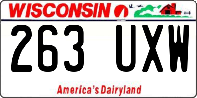 WI license plate 263UXW