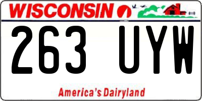 WI license plate 263UYW