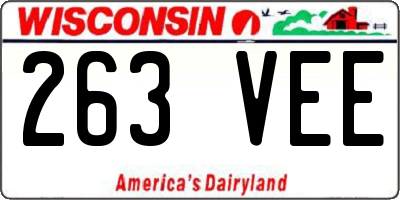 WI license plate 263VEE