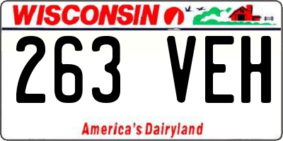 WI license plate 263VEH