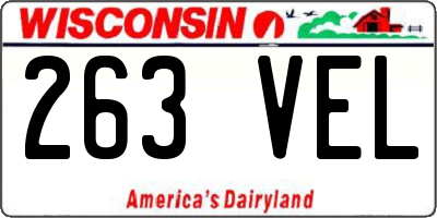 WI license plate 263VEL