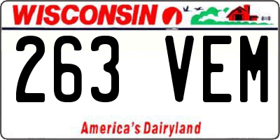 WI license plate 263VEM