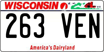 WI license plate 263VEN