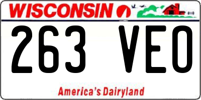WI license plate 263VEO