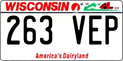 WI license plate 263VEP