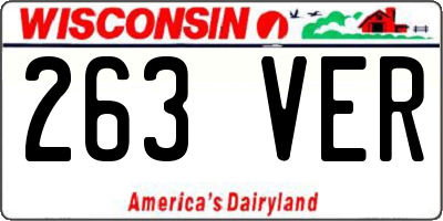 WI license plate 263VER