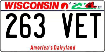 WI license plate 263VET