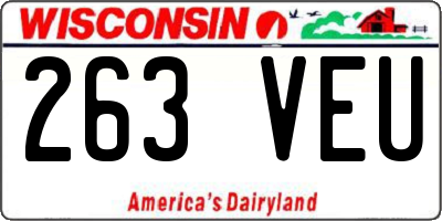 WI license plate 263VEU