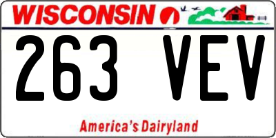 WI license plate 263VEV