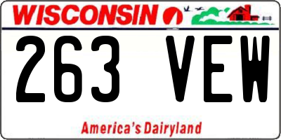 WI license plate 263VEW