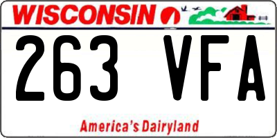 WI license plate 263VFA