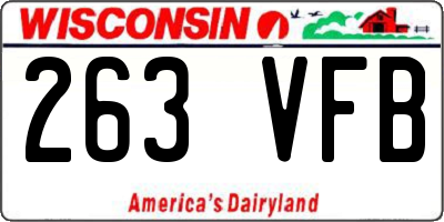 WI license plate 263VFB